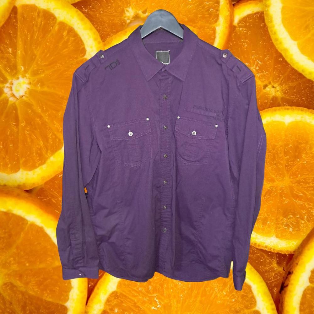 7 Diamonds Purple Button up Shirt Size Large